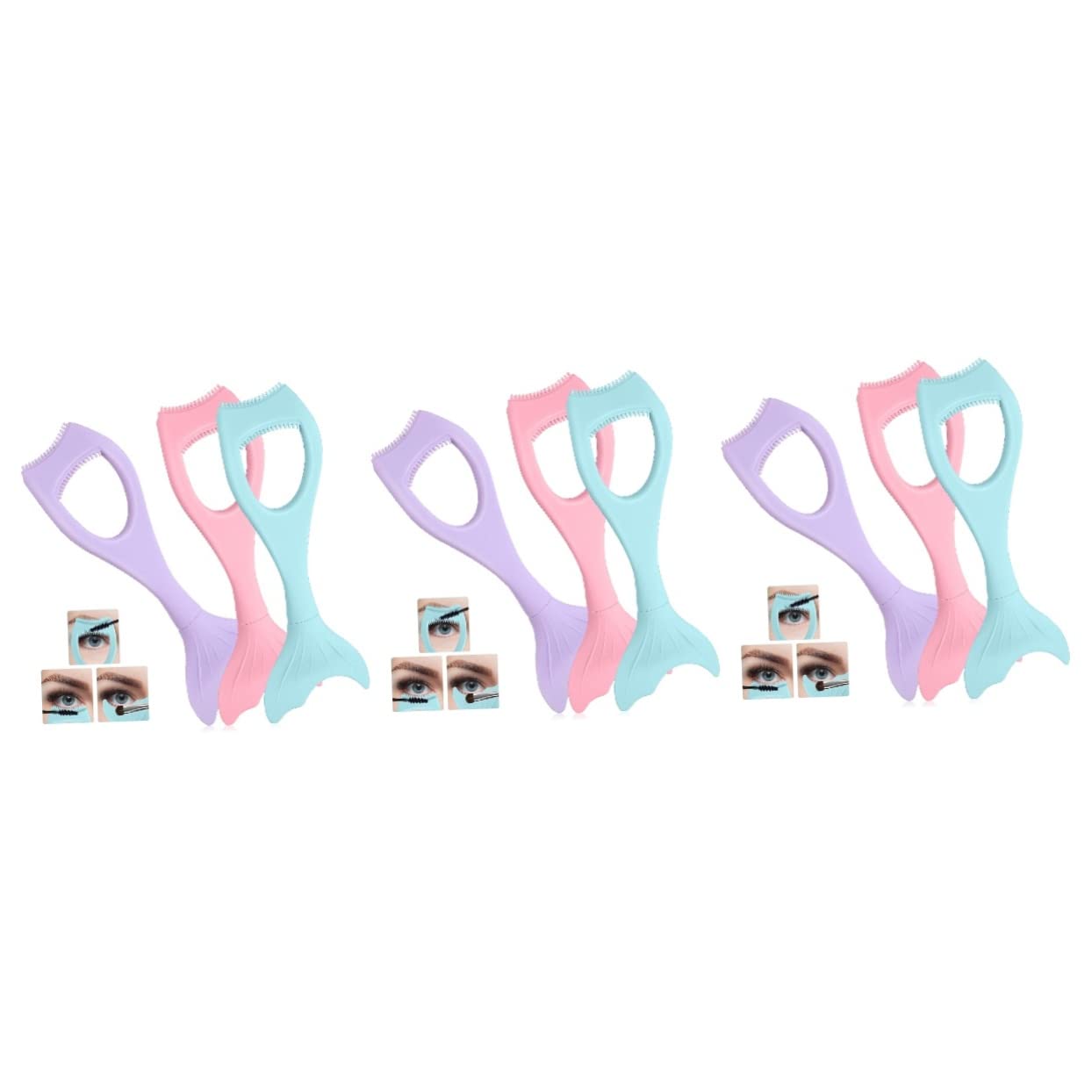 LALAFINA 9pièces Outils De Pour Mascara Applicateur De Peigne à Outils Cosmétiques Forme De Sirène Pour Maquillage Et Professionnel