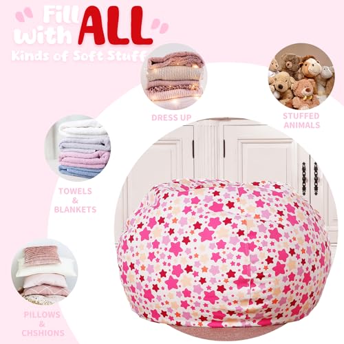 image for Wekapo Stuffed Animal Storage Bean Bag Chair Cover for Kids | Stuffabl