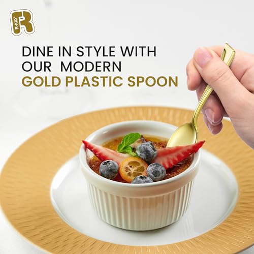 R-Kay RK-146 100 Pack Gold Small Spoons - 4 Inch Gold Mini Spoons - Heavy Duty Mini Spoons For Dessert thumb #1