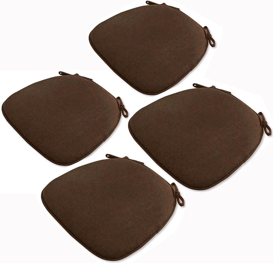 Coussin de chaise pour salle à manger 4 galettes de cuisine café foncé 43x41cm