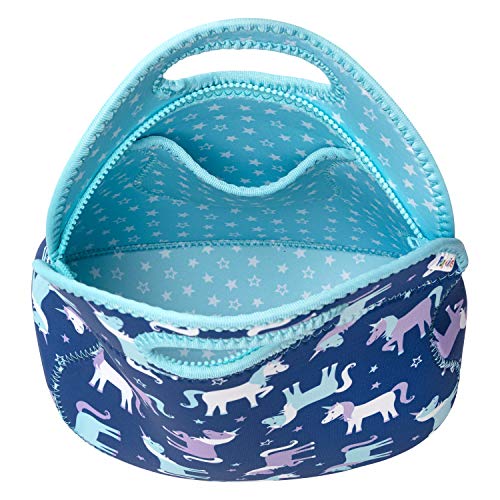 Funkins Insulated Lunch Bag For Kids | Spacious, Durable, Machine Washable | Premium Quality | Interior Pocket & Name Tag | Easy To Pack, Folds Flat For Storage | Large Size Lunch Bag (Unicorns) #TOP1