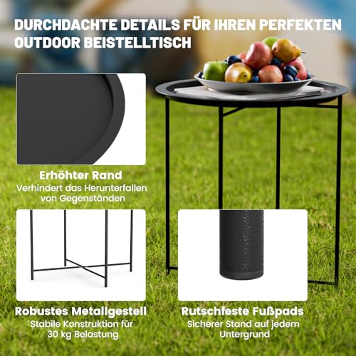 Table d'appoint d'extérieur pour balcon terrasse et camping pliable solide