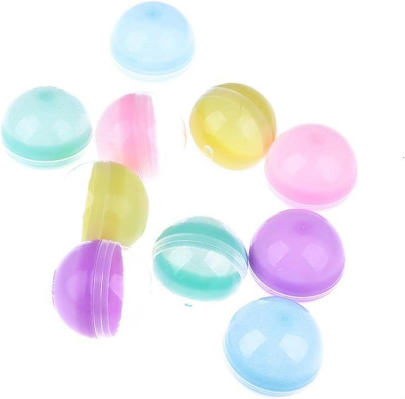 Vending Machine Capsules 40Pcs 45mm Plastic PP Toy Capsules Half Transparent Colorful Round Surprise Ball Easy Open Lock Amusement for Vending Machine