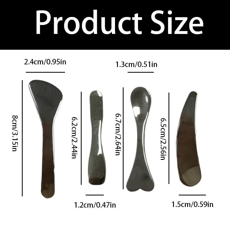 8Pcs Mini Metal Cosmetic Beauty Spatulas, Stainless Steel Skincare Spatulas,Small Makeup Spatula, Makeup Cream Spoon,Mini Beauty Heart Spoons for Mixing and Sampling Masks Skin Care Creams Eye Cream