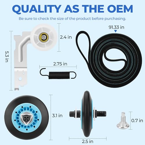 Image of 【UPGRADED】 DC97-16782A Fit for Samsung Dryer Roller Replacement Kit, Iclude DC93-00634A Dryer Idler Pulley, 6602-001655 Dryer Belt | High-Temperature & Wear-Resistant Materials By NISHCON