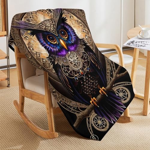 Manta de forro polar de búho de 140x180 cm para sofá y cama 5