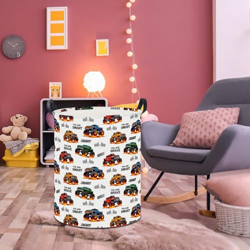 Image of 19.7 inch Laundry Basket,Dirty Clothes Hamper,Waterproof Storage Bin,Room Decor,Gift Baskets,Nursery Hamper(Flame Racing)
