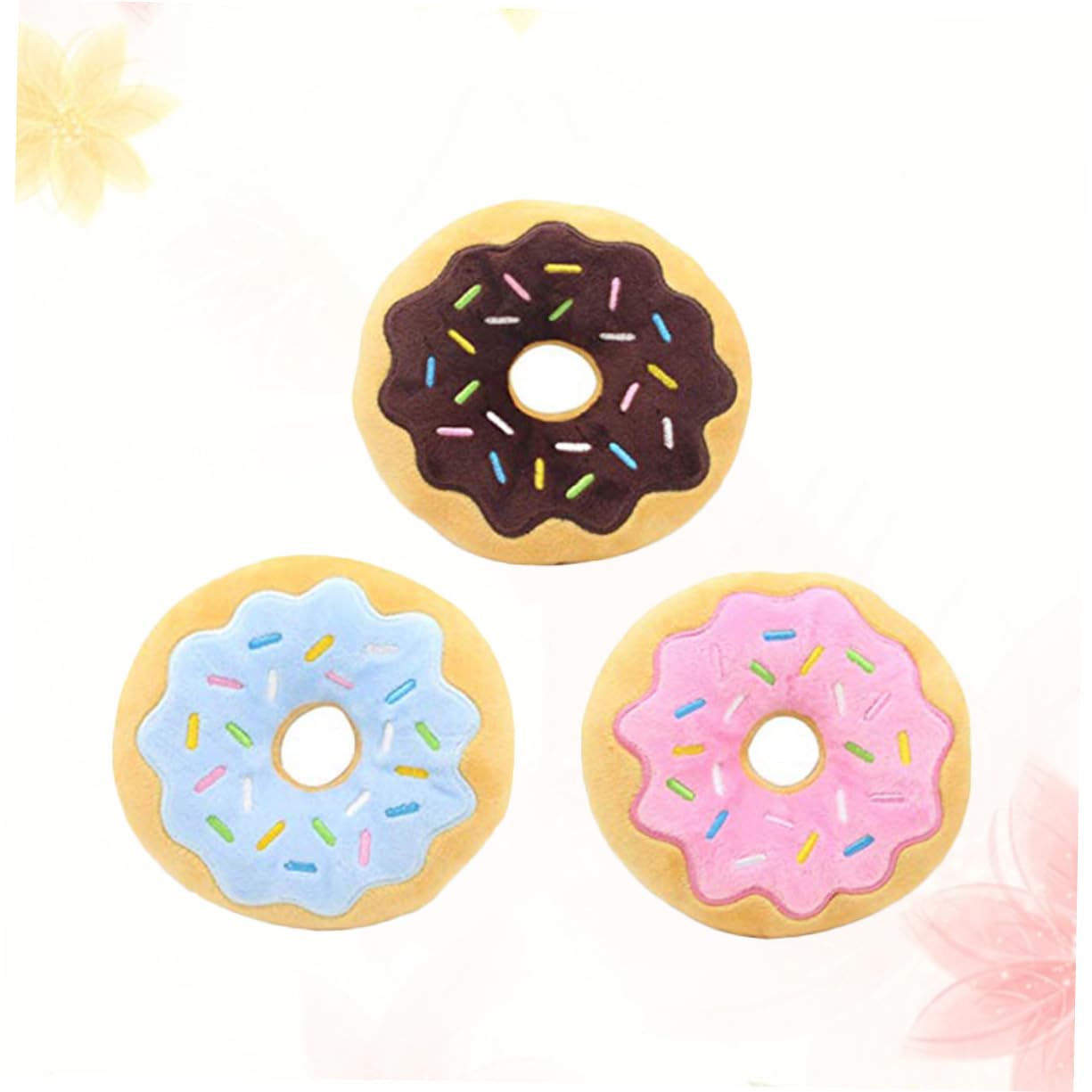Beaupretty 9pièces Jouet à Mâcher pour Chien Peluche Forme De Donut De Couleurs Aléatoires Stimule Ennui Et Favorise La Santé des Chiens