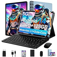ZIOVO Tablet 10 Pollici Tablet Android 14, 22GB RAM+128GB ROM (TF 1TB), 5G WiFi/Supporto Widevine L1/Octa-Core/8000mAh/Corpo Metallico/8+5MP/BT 5.0, 2 in 1 Tablets con Tastiera e Mouse - Blu
