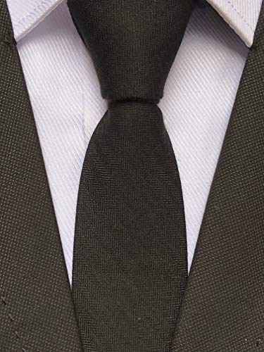 Men Skinny Black Silk Wool Ties Cotton Timeless Matte Texture Neckties For Groom #TOP1