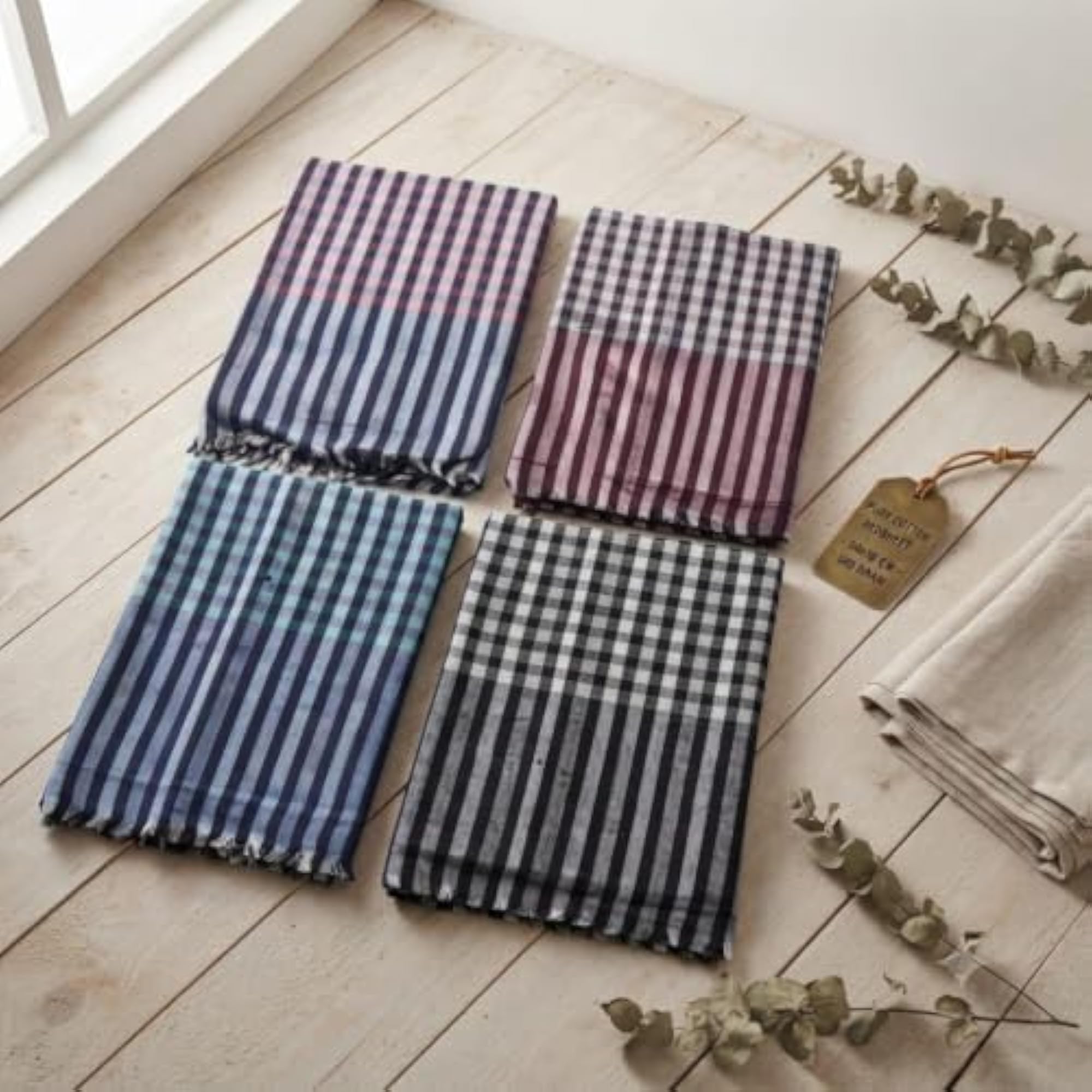 Premium Breathable 100% Cotton Chex Bedsheet, Single Size