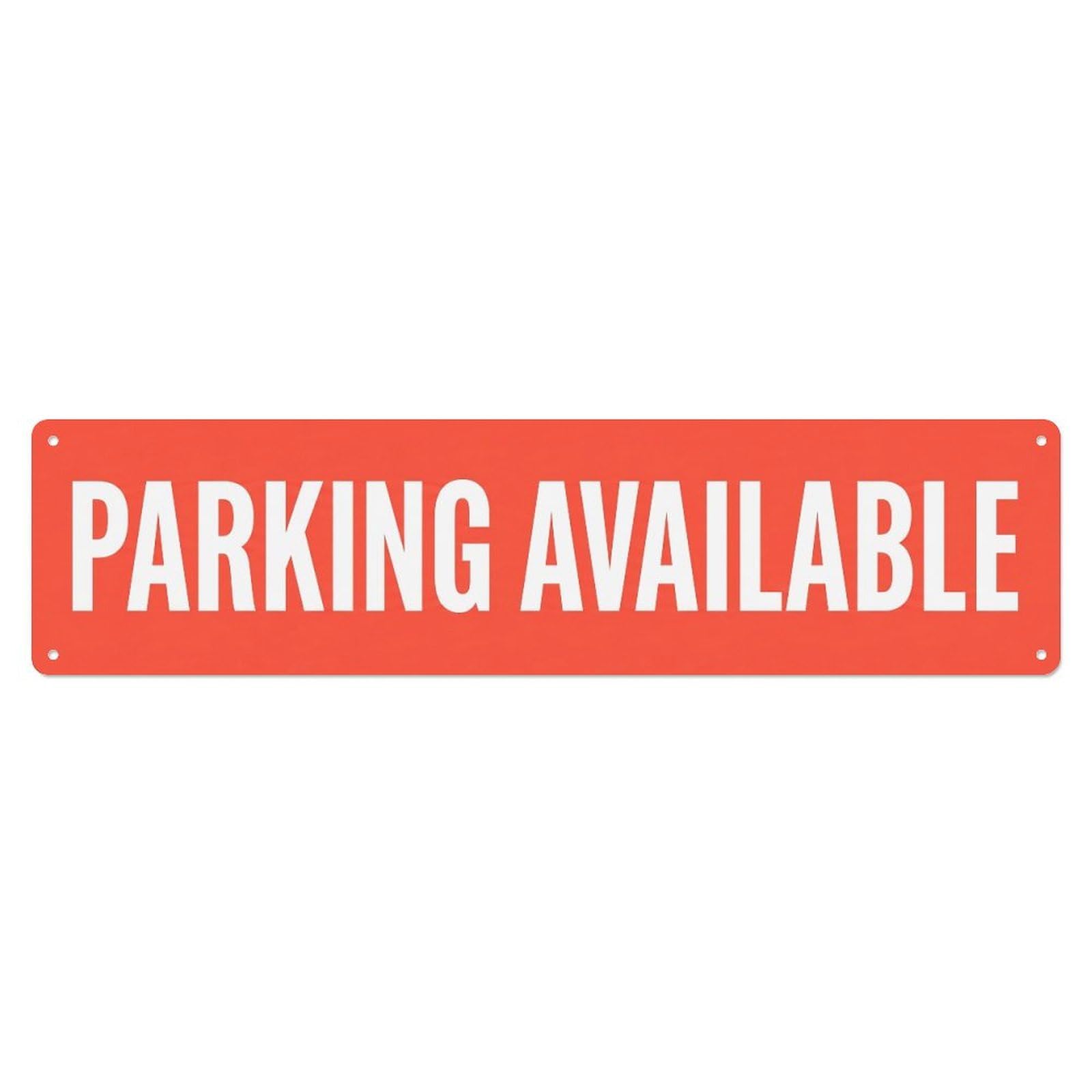 Metal Tin Sign Parking Available Customer Service