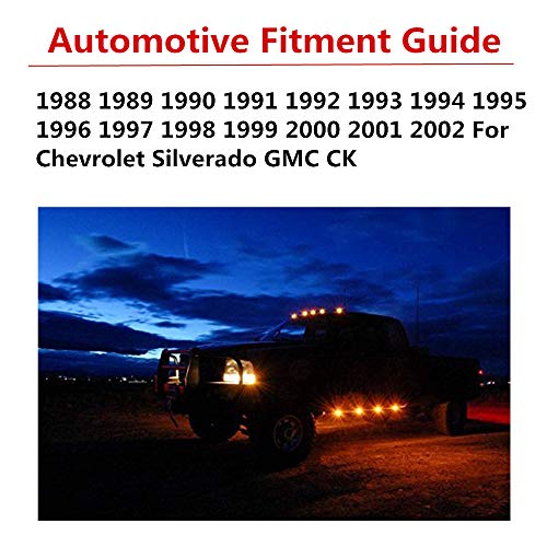 Marlbston 5 X Cab Marker Light Smoke Cover, Cab Roof Running Lights, Top Clearance Light Compatible With 1988-2002 Chevy/Gmc C1500 C2500 C3500 K1500 K2500 K3500 Pickup Trucks (Only Cover) #TOP4