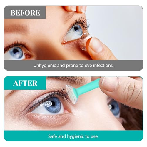 Kontaktlinsen Einsetzhilfe 10 Stück Kontaktlinsen Sauger Kontaktlinsen Einsetzhilfe Weiche Linsen Geeignet zum Tragen von Linsen (Rosa/Blau/Gelb/Grün/Transparentweiß)