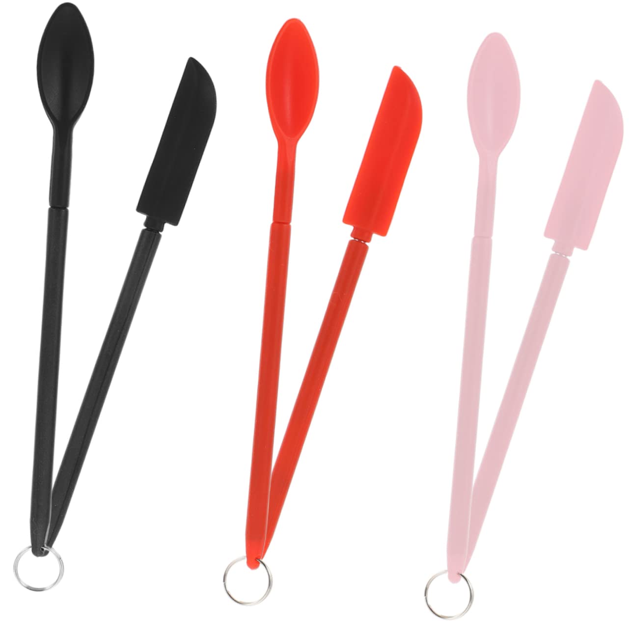 Angoily 15 Sets Makeup Silicone Spatula Butter Reusable Spatula Spoon Cosmetic Spatula Digging Spoon Korean