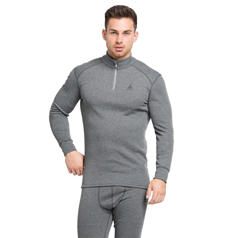 Odlo T-Shirt Fonctionnel À Manches Longues avec Fermeture Éclair Active Warm Eco Sweatshirt Homme (Lot de 1)