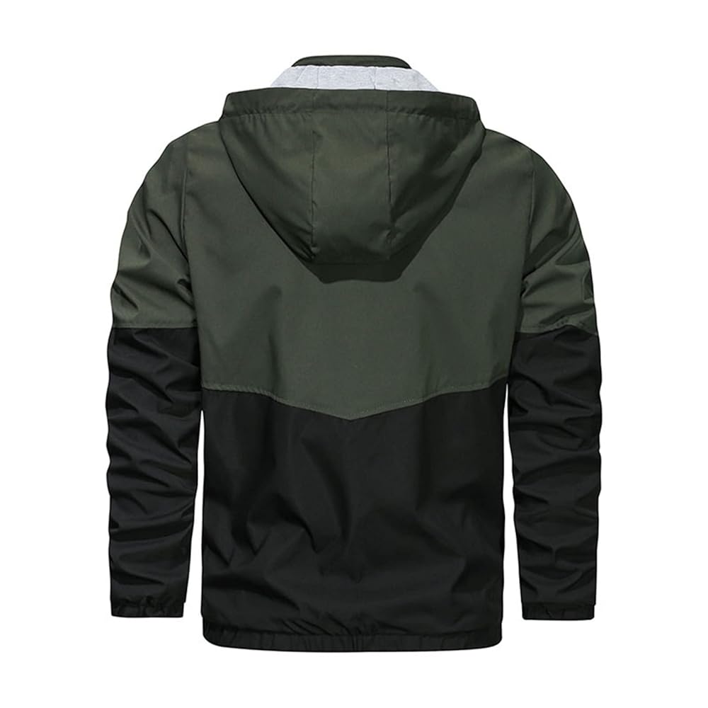 SWJGLITTR Men's Hooded Sports Jacket Casual Lightweight