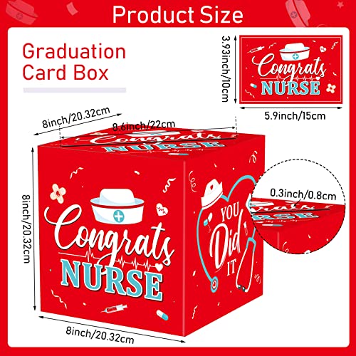 Funrous Nurse Graduation Card Box with 30 Pcs Advice Cards Congrats Grad Gift Card Box Holder Class of 2026 Cardholder for Nurse Party Favors Nursing Graduation Birthday Party Decoration Supplies by Funrous - Image 2