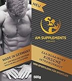 Mit Isomaltulose/Maltodextrin AM INTRA WORKOUT EAA/BCAA/WHEY (Kirsche, Beutel, 500g)