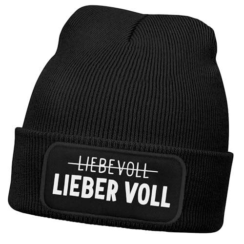 Bonnet en tricot homme Lieber VollAufdruck avec patch brodé humoristique