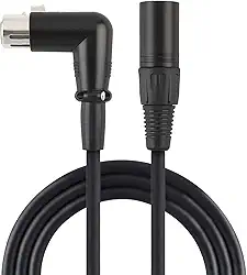 Cabo Microfone XLR macho para XLR Femea Angulado 90 cm Balan U122