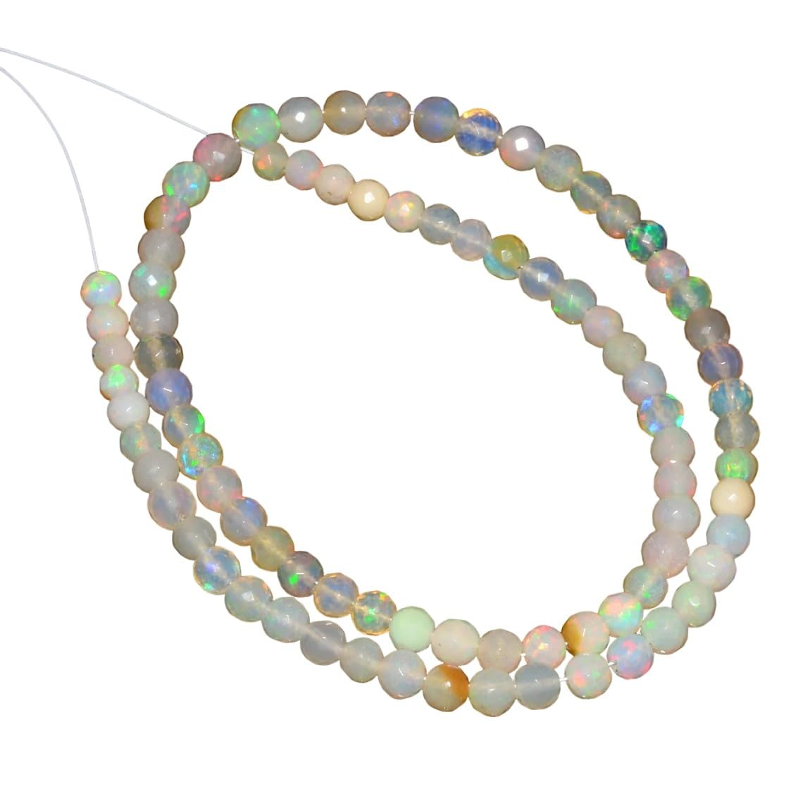 Opale de feu éthiopienne en fil de perles de larme pour un cadeau artisanal précieux