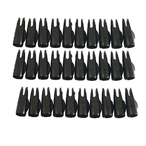 Flèches 5/16 tir à l'arc stabilisées grâce au lot de 50 arrow nocks noirs