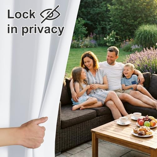 RYB HOME Outdoor Curtains 108 inch Long - Pergola Curtains Sunlight Block Out Outdoor Waterproof Patio Drape Outside for Yard Gazebo Arbor Side Wall Cabana, 1 Pc, 52 inches x 108 inches, Grayish White - 2