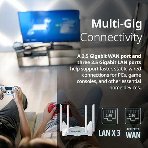 Image of D-Link BE3600 Dual-Band Wi-Fi 7 Smart Router (R36) 4 x 2.5 GbE Multi-Gig Ports, Self-Optimizing AI, Mesh, Parental Controls, Enhanced Security, 4-Stream, Alexa /Google Ready, App Setup