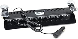 PACASK 12 LED Windshield Warning Light 12W 12V Dashboard Interior Car Truck Emergency Strobe Flash Light (Blue)