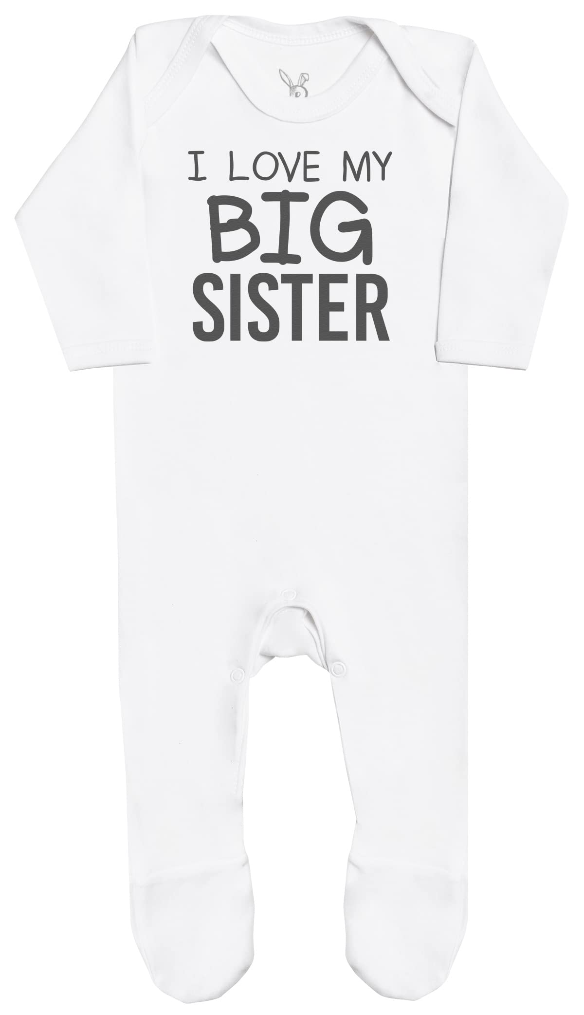 I Love My Big Sister Baby Boy Romper, Baby Girl Romper, Baby Romper - Newborn White