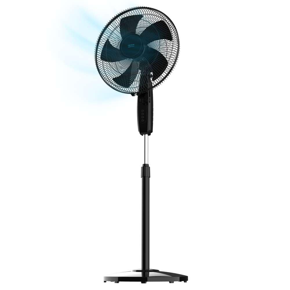 Cecotec Standventilator EnergySilence 515 MaxFlow Black, 45W, Durchmesser von 16", 5 Blätter, 1h Timer, 3 Geschwindigkeiten und automatische Oszillation, Höhenverstellbar bis 135cm