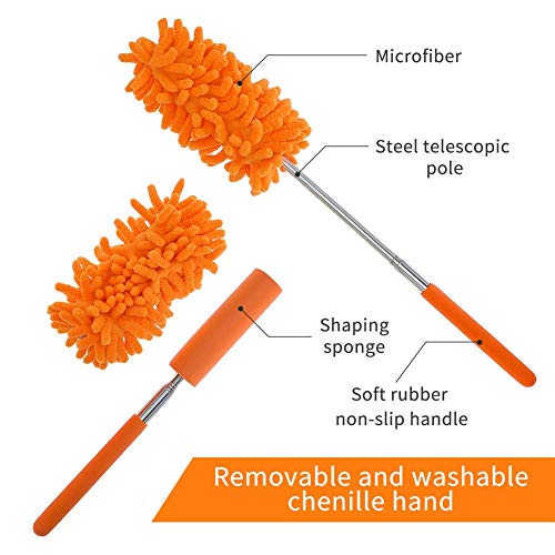 3 Pack Microfiber Duster, Ztent Washable Microfiber Extendable Duster Microfiber Hand Duster Cleaning Tool Dusting Brush For Home Office Car Computer #TOP4