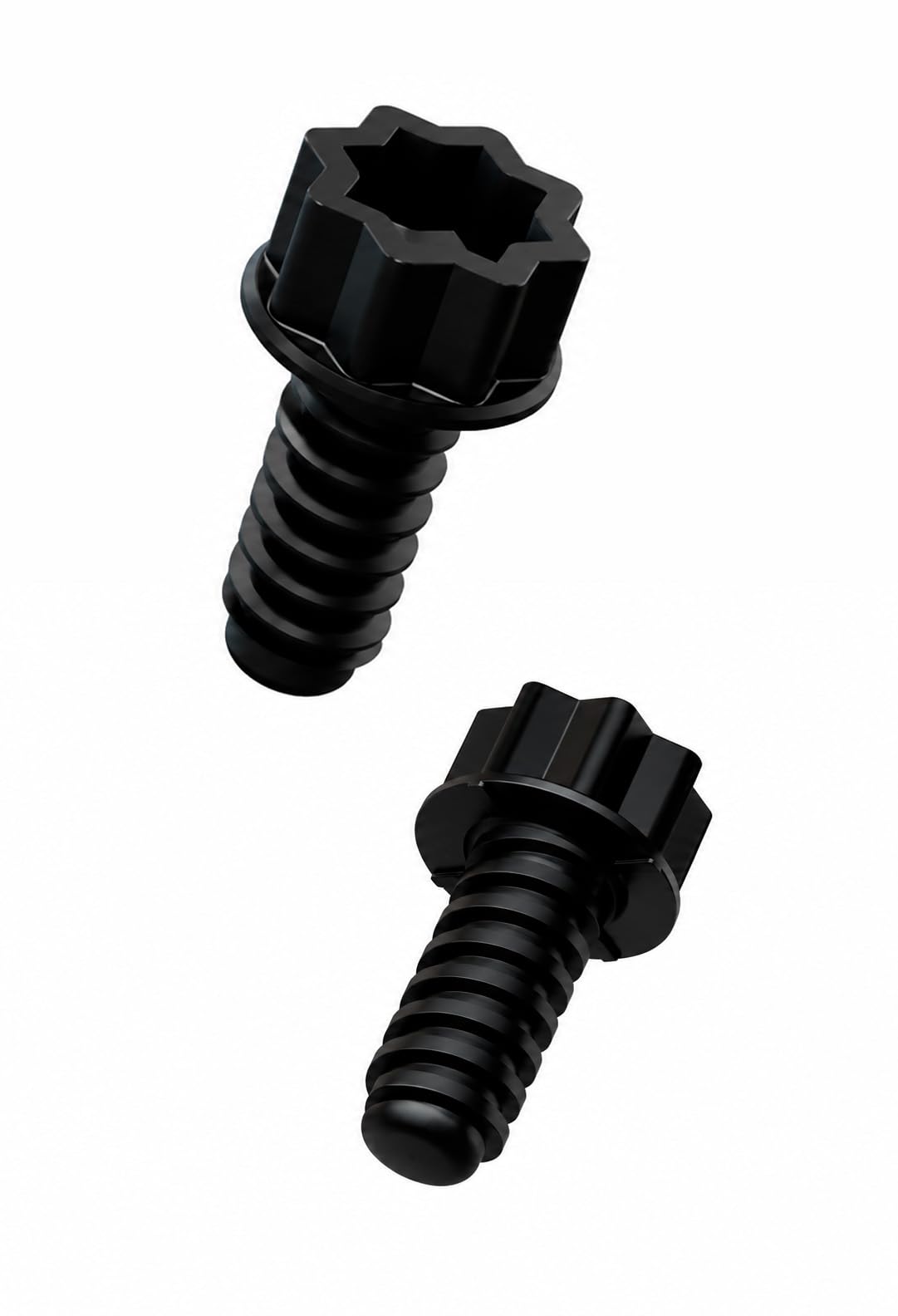 Kit de vis de rechange pour meubles de jardin compatibles avec Keter Allibert - 6 pièces (3-45 mm et 3-34 mm) + adaptateur universel/vis pour meubles de jardin ABS (noir)