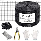 Protezione per Pannelli Solari da Tetto，10 cm X 30 m Griglia di Protezione per Uccelli, Scoiattoli e Piccoli Animali in PVC per Piccioni con 70 Elementi di Fissaggio in Acciaio Inox