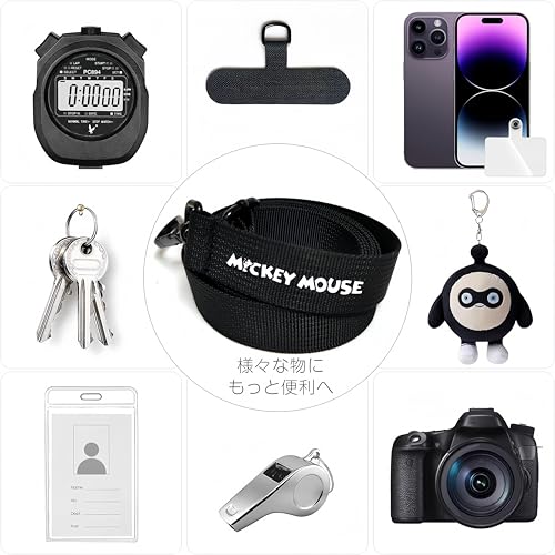 [楽しい] ミッキーマウス スマホストラップ 斜めがけ 首掛け 肩掛け スマホ ショルダーベルト 携帯ストラップ 長さ調節可能 軽量 サコッシュ用紐 耐久性 ネックストラップ 落下防止 [ スマートフォン 各種 対応 ]