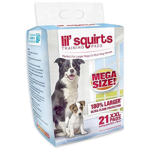 RUFFIN' IT Lil' Squirts XXLサイズ 大型犬&マルチドッグホーム用メガトレーニングパピーパッド パッドサイズ 3フィート x 3フィート 21パッドパッケージ アソート(82003)（Amazon）