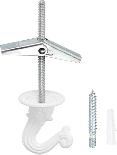 YOKIVE Juego de 4 ganchos de techo, gancho pesado para colgar con tornillo de montaje, plantas colgantes, ideal para oficina, hogar, uso diario