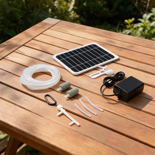 Bomba de oxígeno solar de 5 W y aireador portátil para estanques de pesca con panel de 21,5 % 4