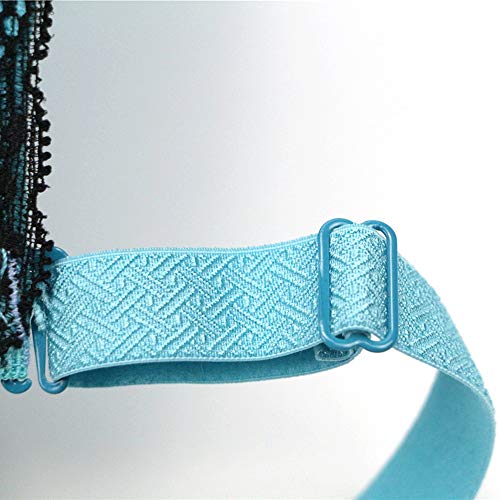 Swbreety Women's Full Coverage Underwire Floral Embroidered Minimizer Bra Blue #TOP6