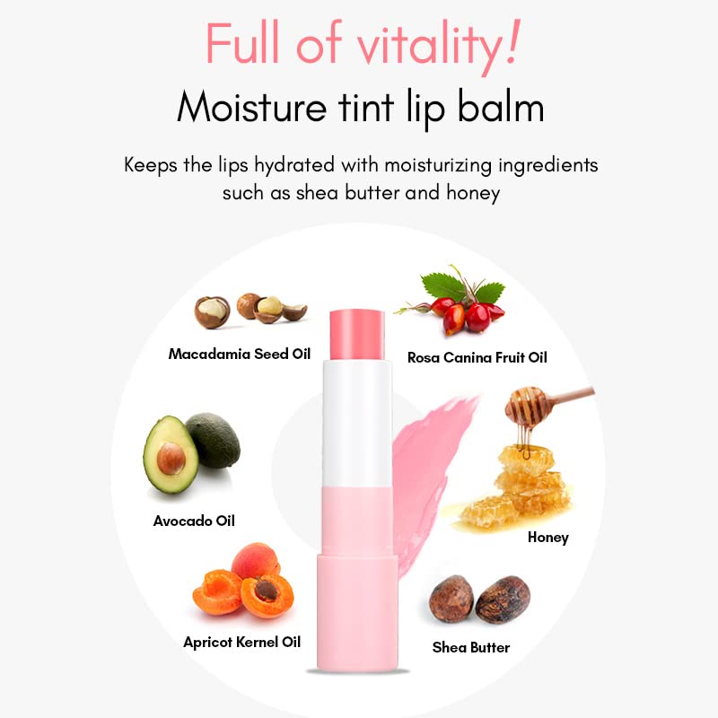 Miniatura 5 de RiRe Moisture Tint - Bálsamo labial con aceite vegetal, manteca de karité, aceite de aguacate, colores de larga duración, reparación de labios,