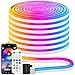 CCILAND 15 m RGB Neon LED Strip, tira de LED de neón multicolor flexible, control con app/control remoto, IP67 LED Neon Rope Light para juegos dormitorio decoración interior y exterior