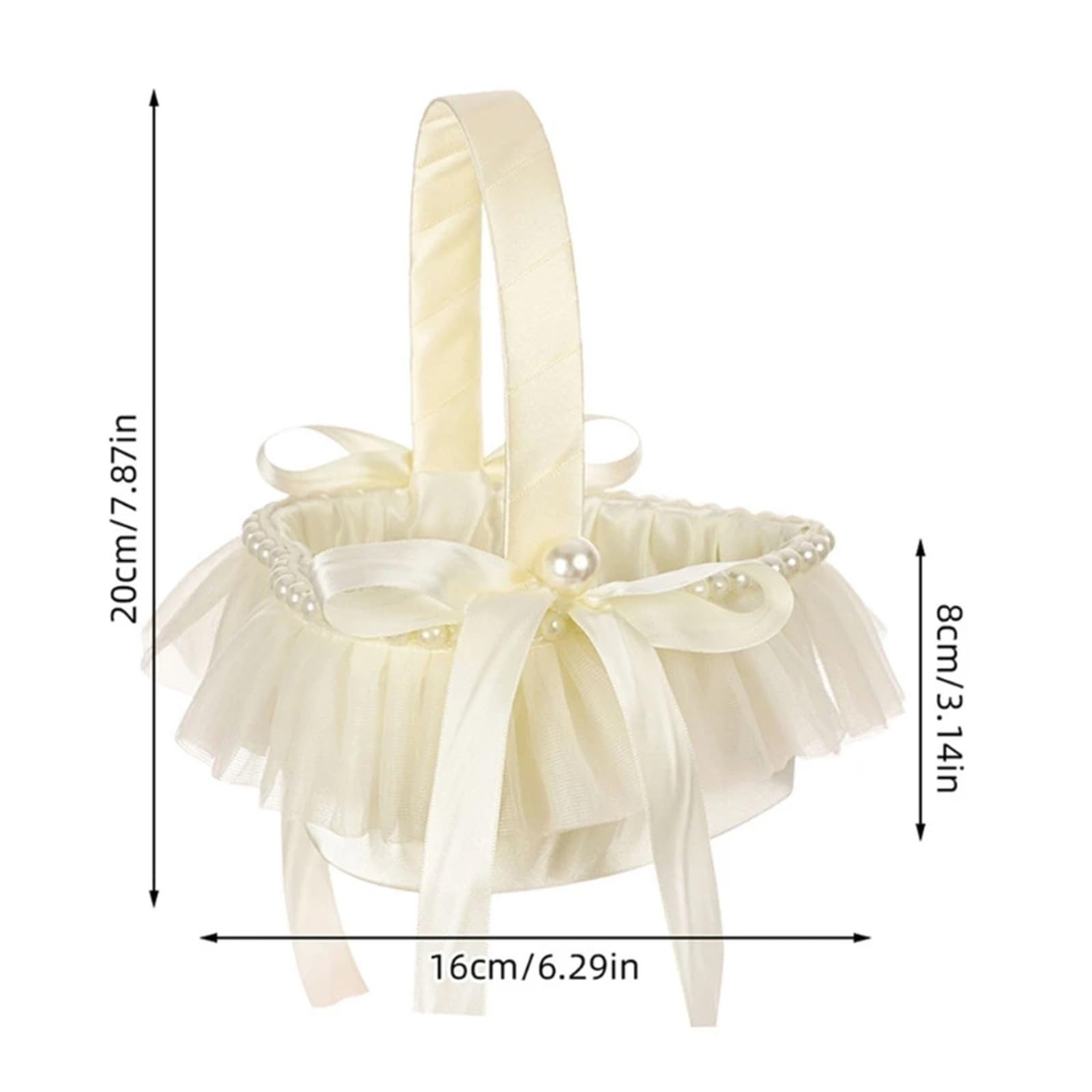 Hochzeitsblumenkörbe, Blumenkorb Beige Spitze Herzförmige Hochzeit