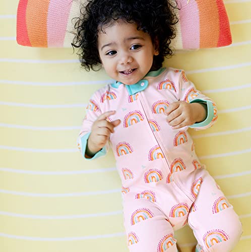 Image of Burt's Bees Baby unisex-baby Sleep & Play, Organic One-piece Romper-jumpsuit Pj, Zip Front Footed Pajama