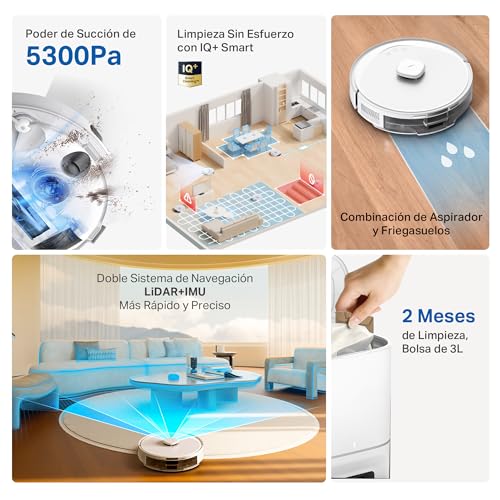 Miniatura 3 de Tapo RV30 MAX Plus White-Robot Aspirador y Fregasuelos, Base Autolimpieza