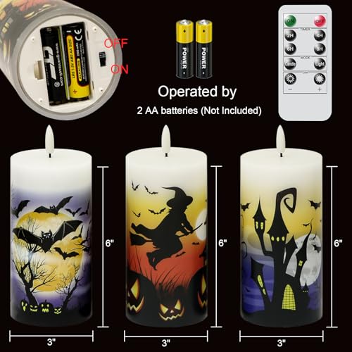 Velas LED de cera real sin humo ni goteo para Halloween 2