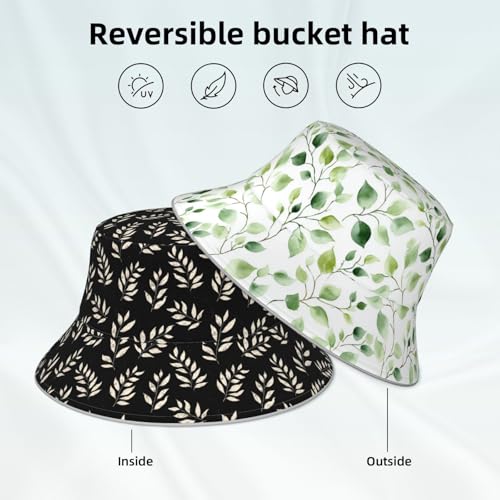 Image of Bucket Hat Double-Side-Wear Reversible Sun Hat Beach Travel Hiking for Women Men