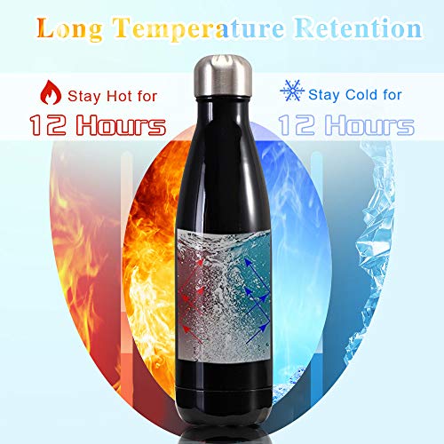 Frasco em forma de cola, Andoer Garrafa de água isolada a vácuo de aço inoxidável 500ml Garrafa em f