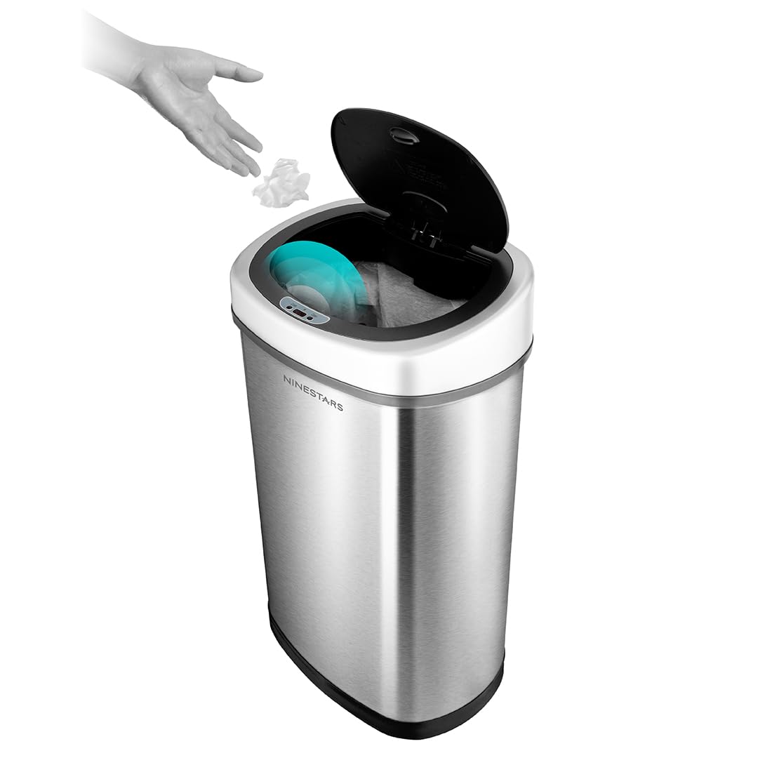 Ninestars DZT-50-9 Touchless Stylish Motion Sensor Dustbin with Lid| Automatic Stainless Steel Trash Can for Outdoor, Home, Office, Hotel, Bathroom, Kitchen| Fits 3C Batteries | 50 Litres (B0CYWX7QS3) Amazon Price History, Amazon Price Tracker