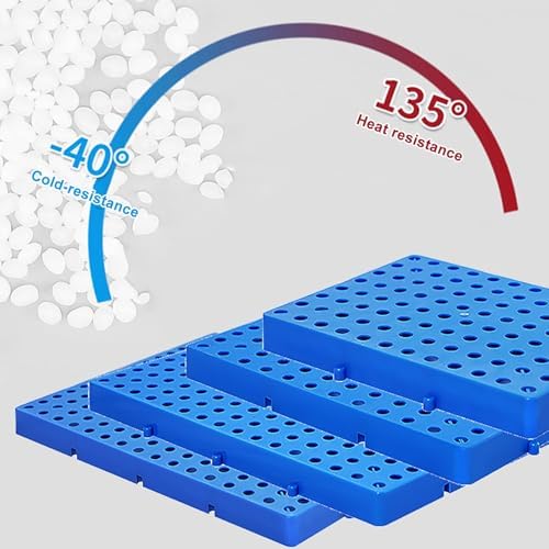 Lightweight HDPE Plastic Pallets with Ventilation, Moisture-Proof Interlocking Storage Pads for Garage, Kitchen, Supermarkets - 50x40cm/20x16in Heavy-Duty Utility Solution